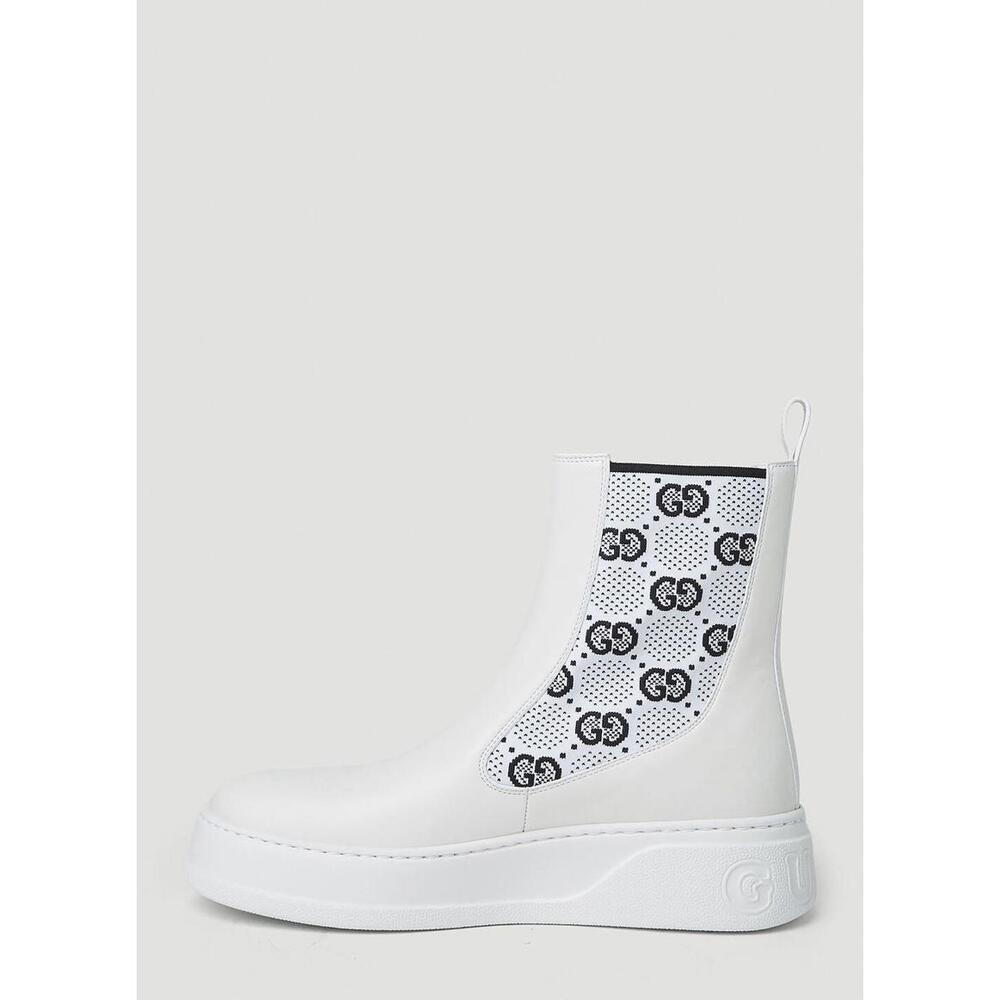 BNWT Gucci Women’s GG Jersey Chelsea Boots In White Size 39.5 US 9.5 $1,295 - Picture 8 of 9